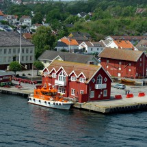 The little town Langesund seen from the ferry